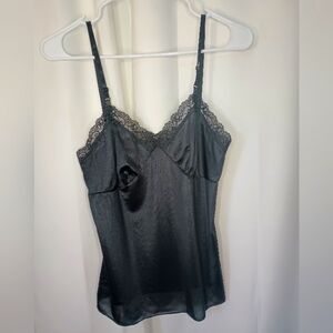 Vintage Deena Black Lace Babydoll Camisole S 34 Small Sweetheart Nylon Goth Y2K
